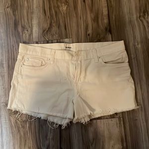 Hudson White Denim Shorts